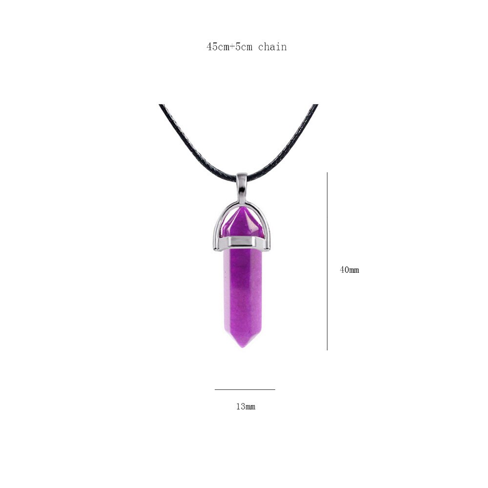 Point Pillar Bullet Hexagonal Column Necklace Stone