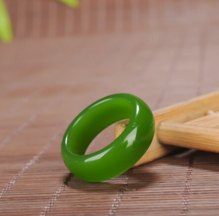 Natural green Hetian Jade Ring Chinese Jadeite