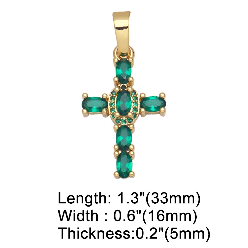 Big Rainbow Colorful Cross Pendants for Necklace