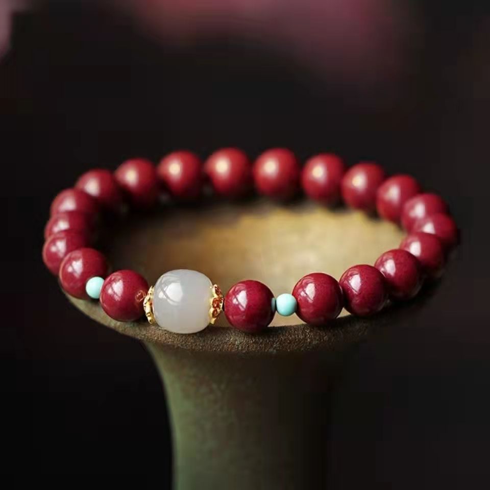 Natural Jade High Content Emperor Cinnabar Bracelets