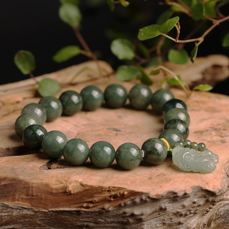 Lucky 8/10mm Natural Jade Beads Pixiu Brave Troops