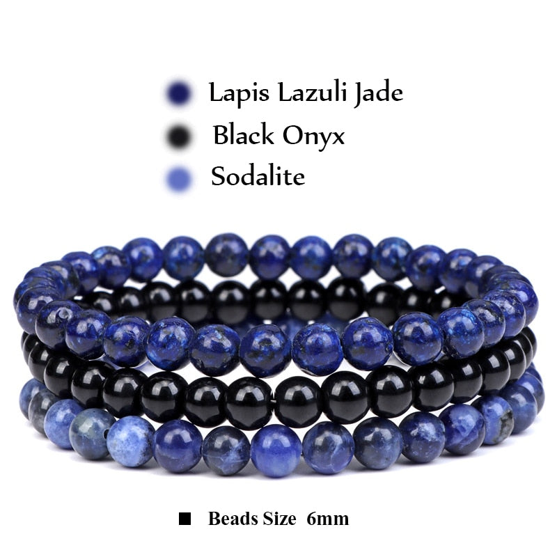 Stone Bracelet Set 6mm Beads Bracelets For Women Men