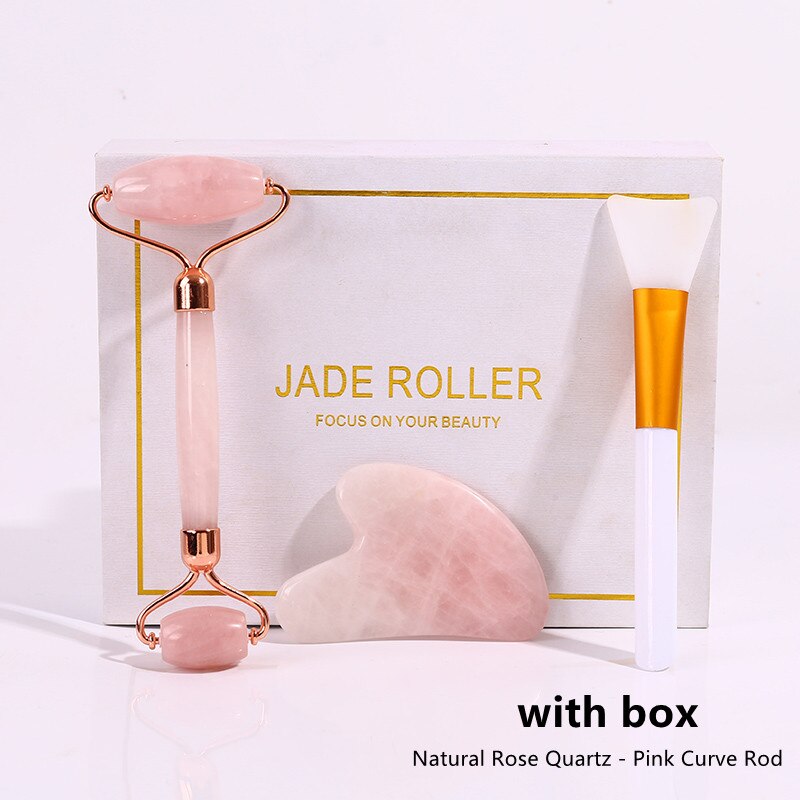 Facial Massager Natural Jade Roller Massage Rose