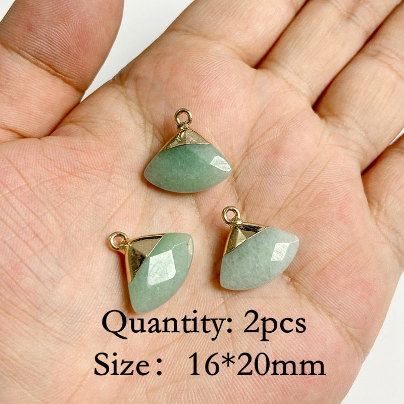 Natural Green Aventurine Jades Stone Pendant Beads