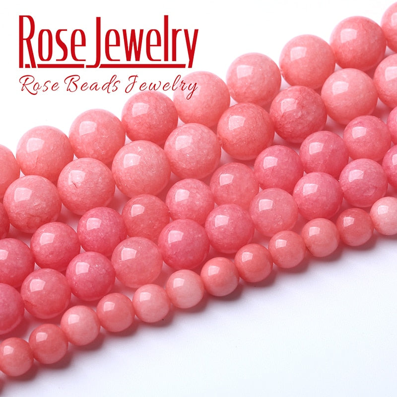 Natural Rhodochrosite Pink Jades Chalcedony Beads