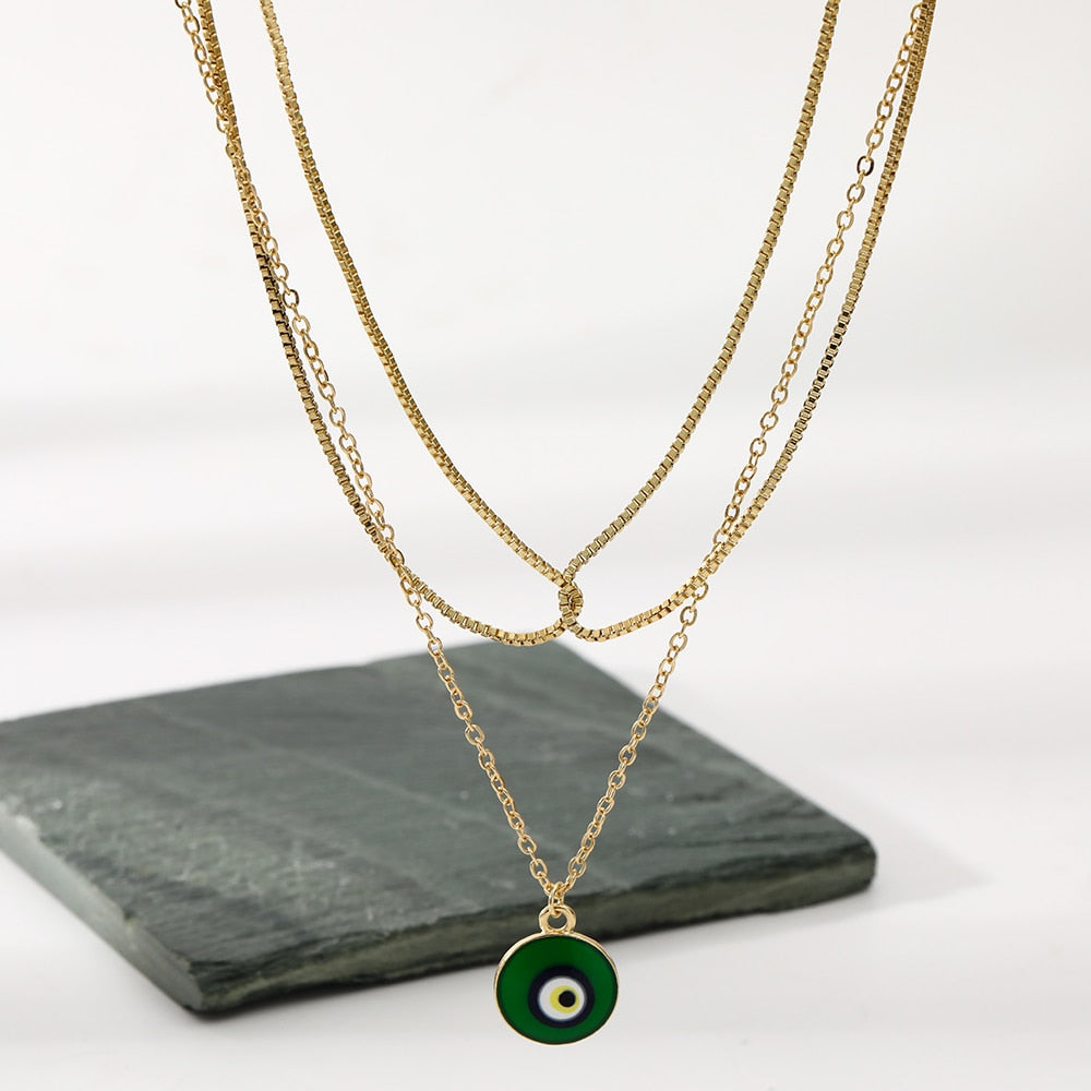 Lost Lady The Green Acrylic Evil Eye Pendant Necklace