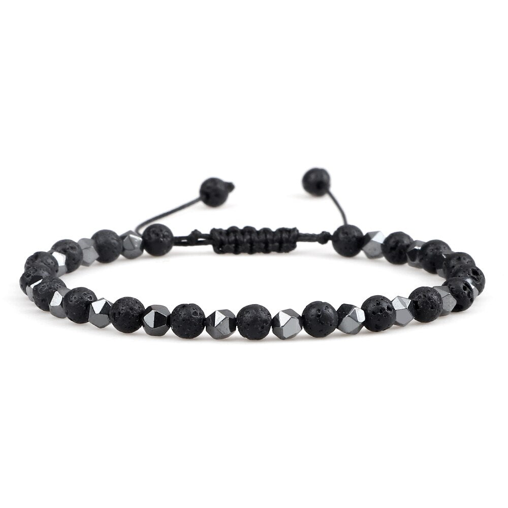 Natural Stone Round Beads Bracelet Minimalism