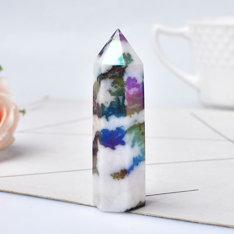 Natural Aura Stone Crystal Point Healing Obelisk