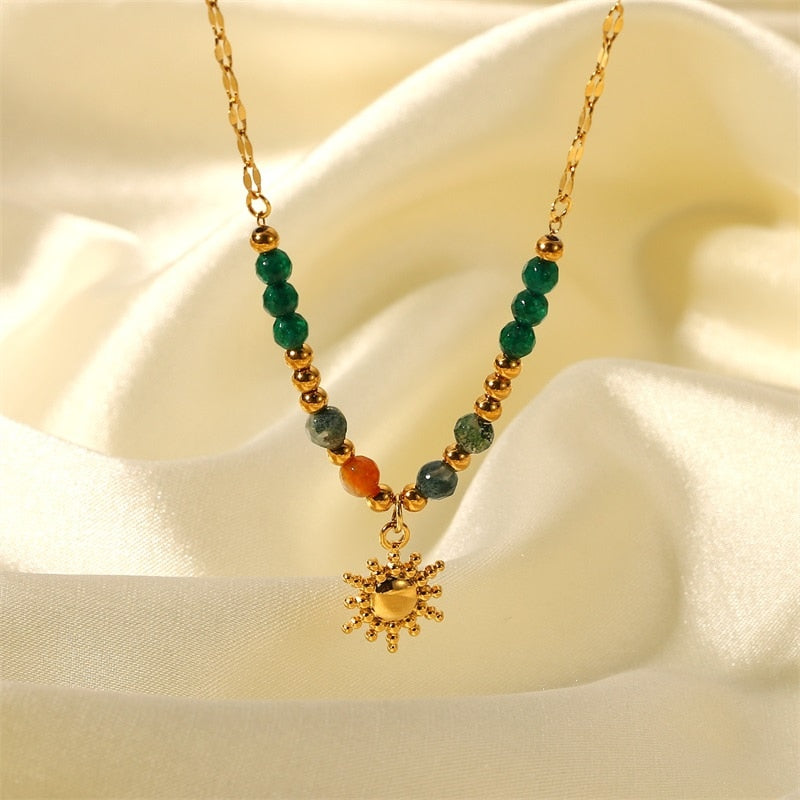 New trend natural stone Necklace Fashion Ball