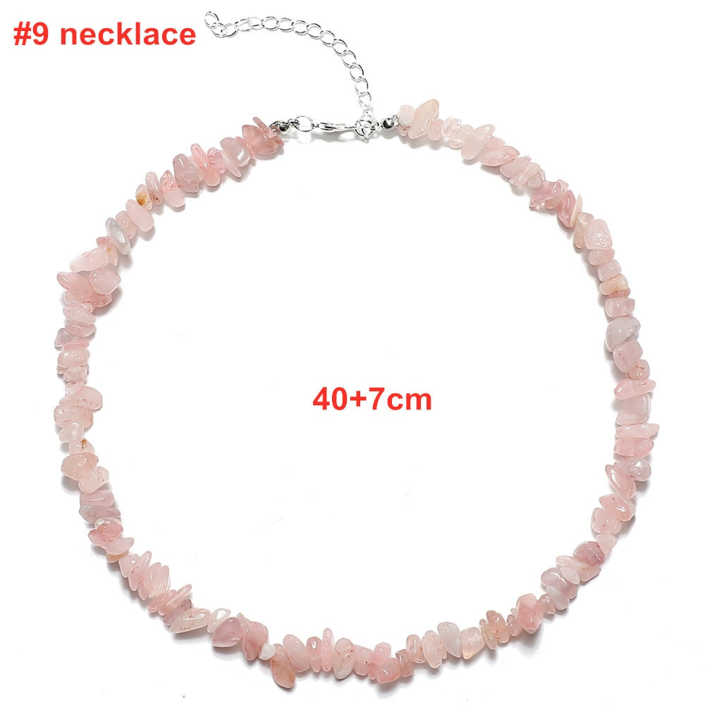 Bohemian Natural Stone Bead Choker Necklace