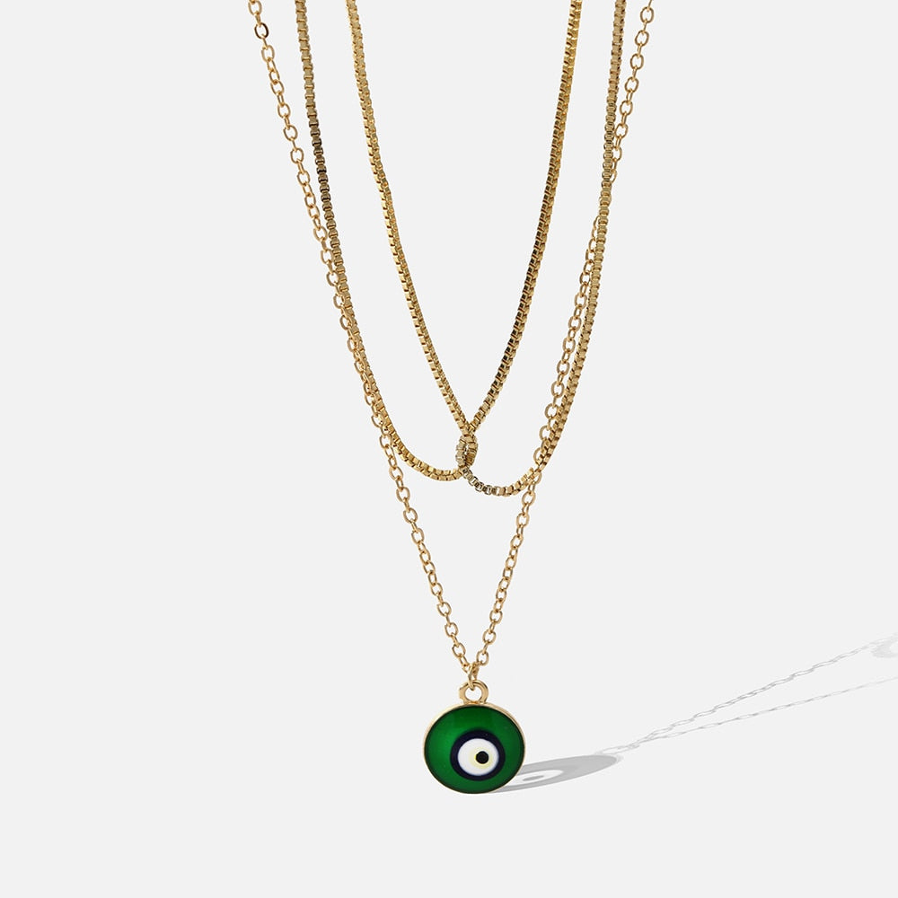 Lost Lady The Green Acrylic Evil Eye Pendant Necklace