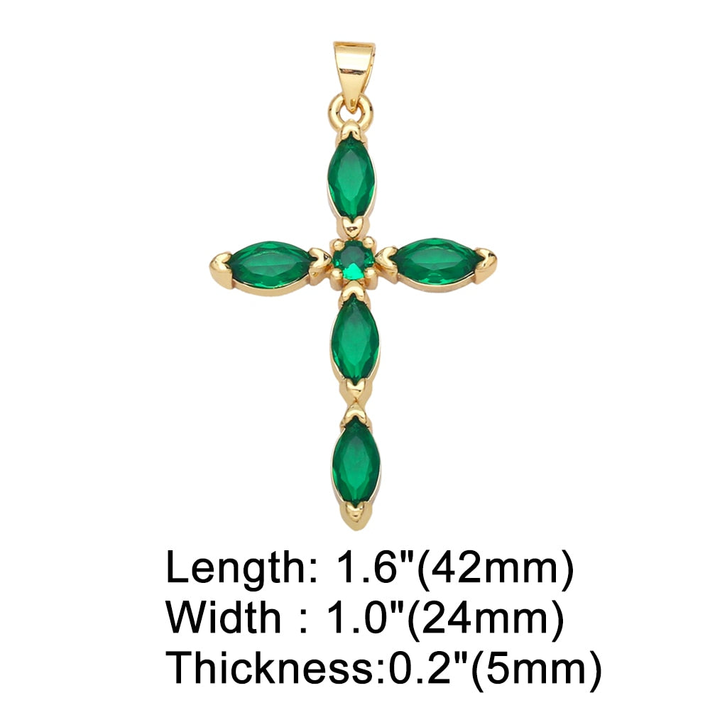 Big Rainbow Colorful Cross Pendants for Necklace