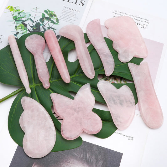 Rose Quartz Jade Board Natural Stone Scraper Tools