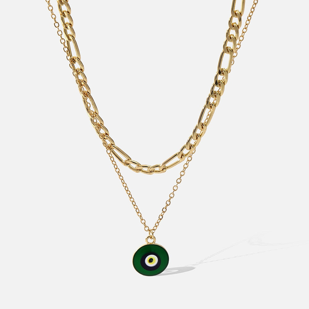 Lost Lady The Green Acrylic Evil Eye Pendant Necklace