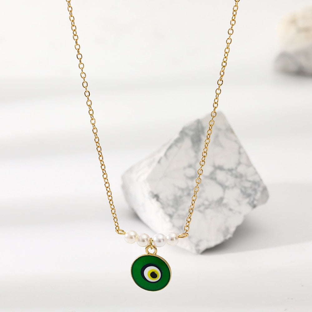 Lost Lady The Green Acrylic Evil Eye Pendant Necklace