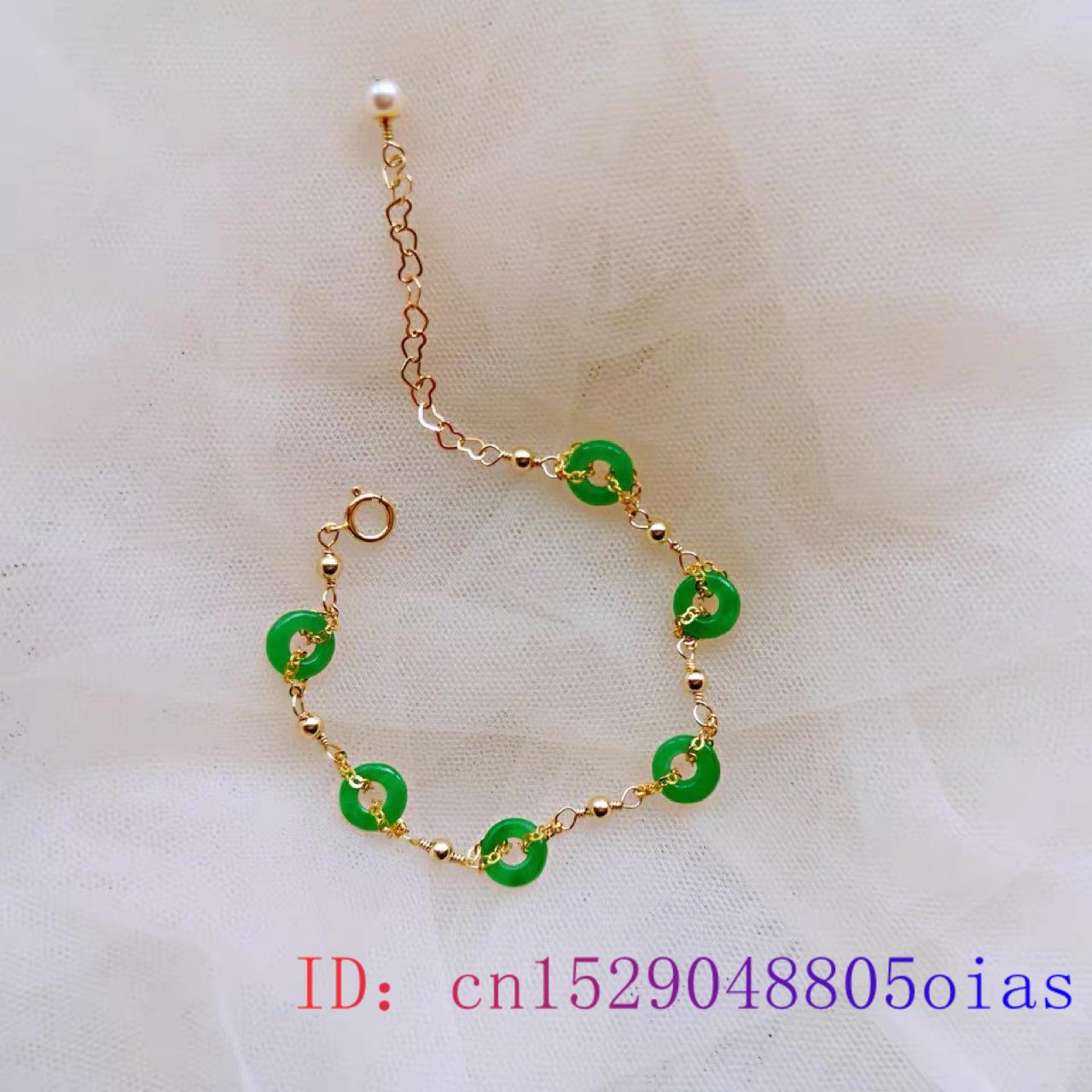 Green Jade Donut Bracelets for Women Bangle Bracelet