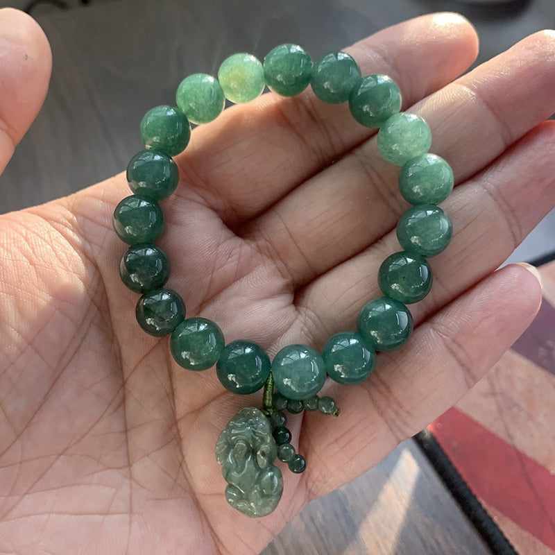 Lucky 8/10mm Natural Jade Beads Pixiu Brave Troops