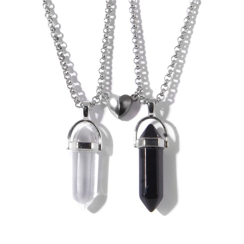 Natural Quartzs Stone Charm Necklaces