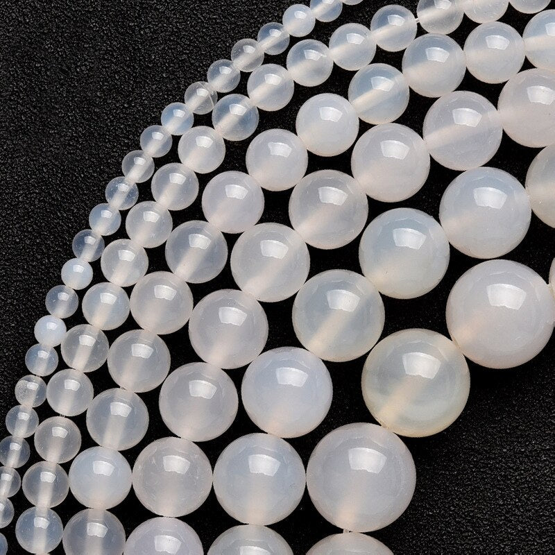 White Jades Stone Beads For DIY Jewelry Making