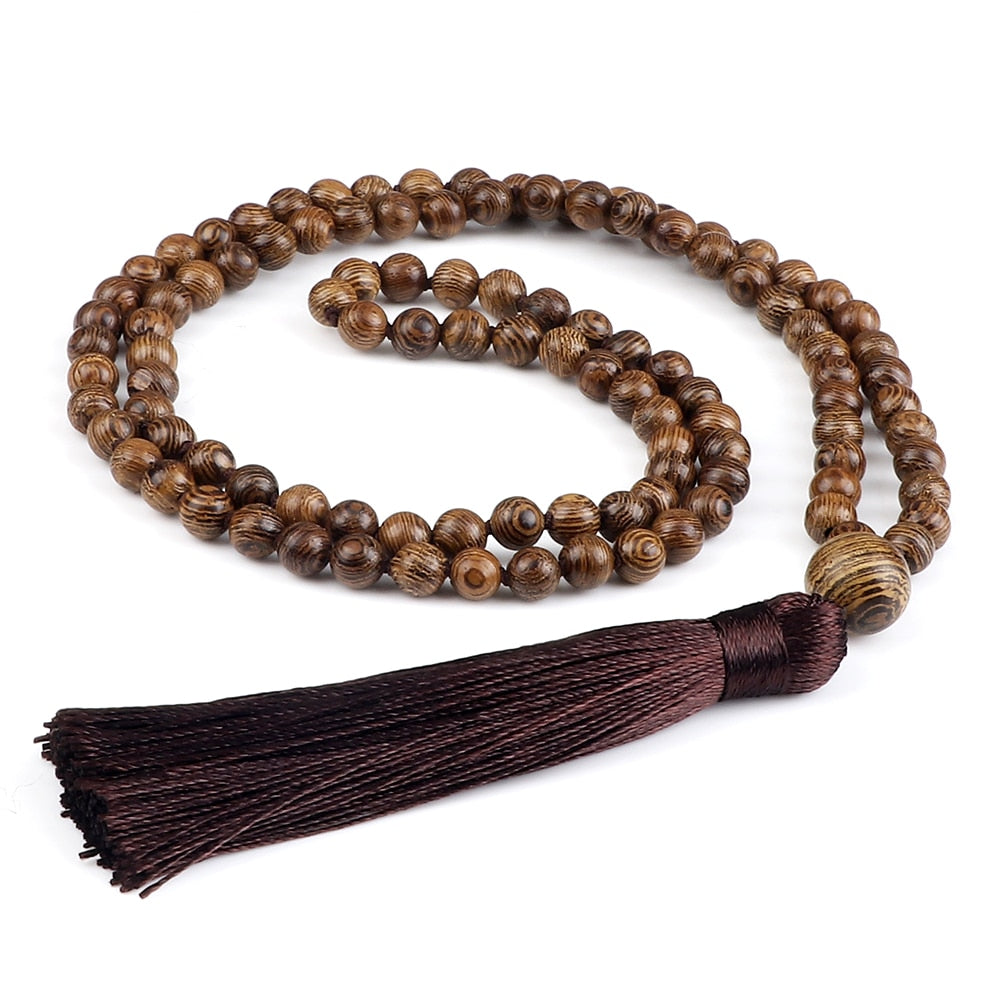 Men Mala Prayer Necklace 108 Natural Wooden