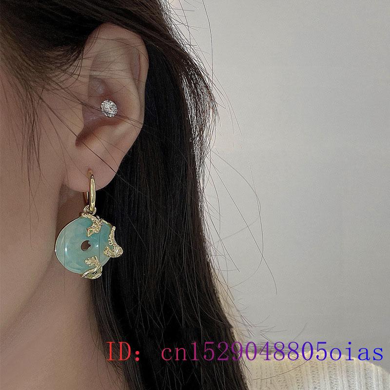 Jade Donut Earrings for Women Stone Luxury