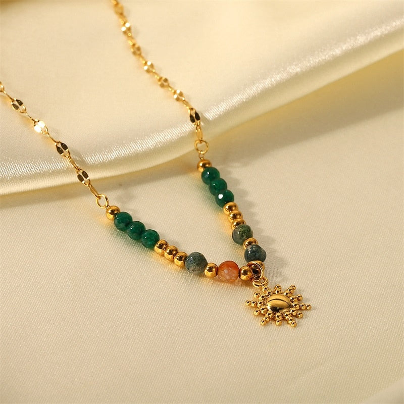 New trend natural stone Necklace Fashion Ball