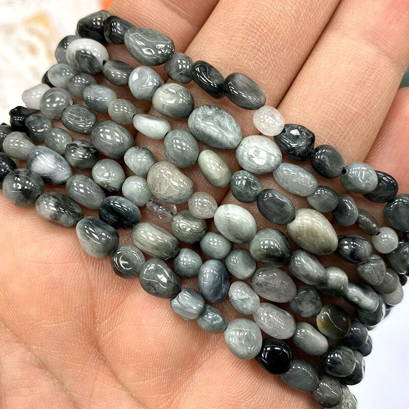 Fine Natural Gemstone Beads Irregular Green Jade