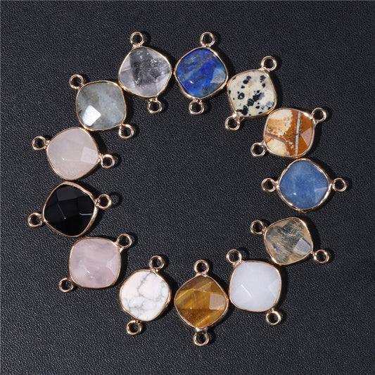 Natural Stone Connector Pendant Agated Quartzs