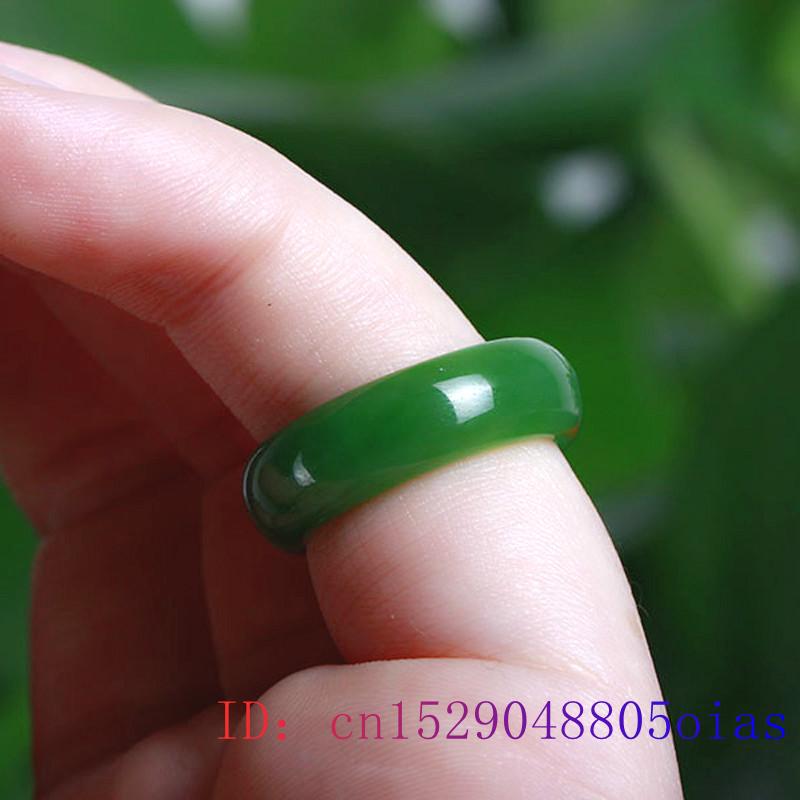 Natural Green Hetian Jade Ring Jasper Amulet