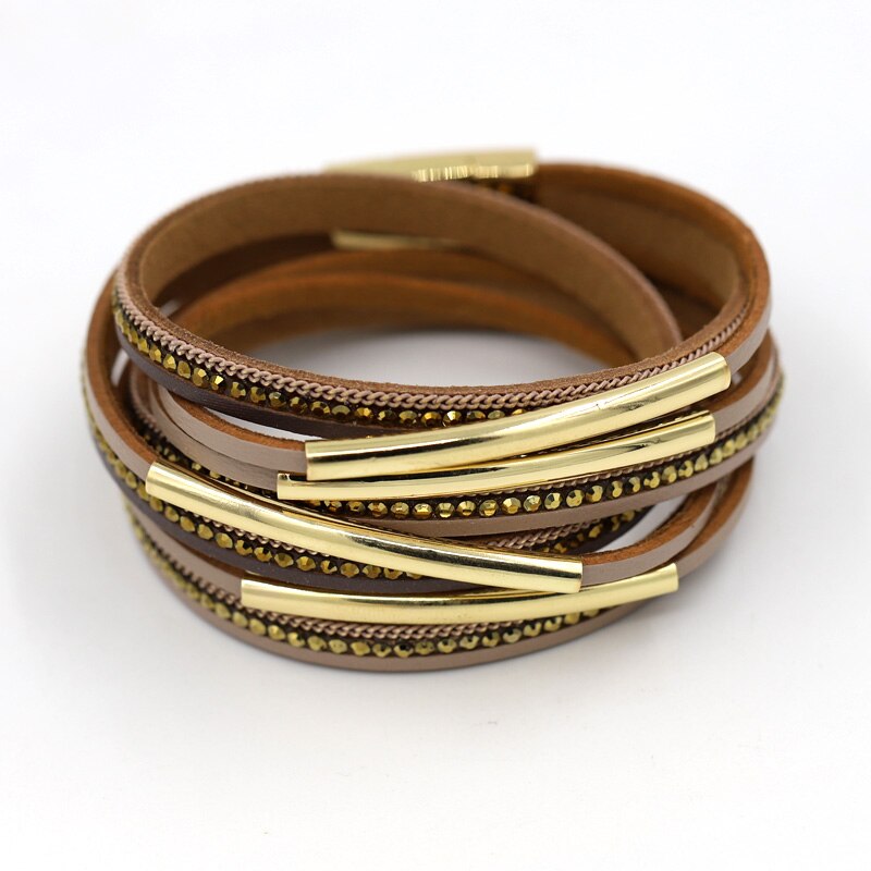 Women's Bracelet Jewelry Multi-Layer Leather Winding