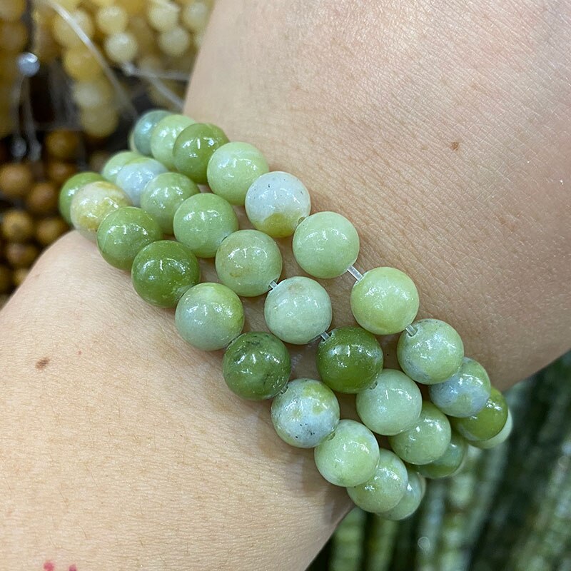 Natural Round Chinese Jade Beads Stone