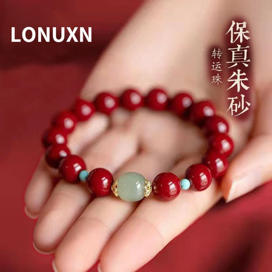 Natural Jade High Content Emperor Cinnabar Bracelets