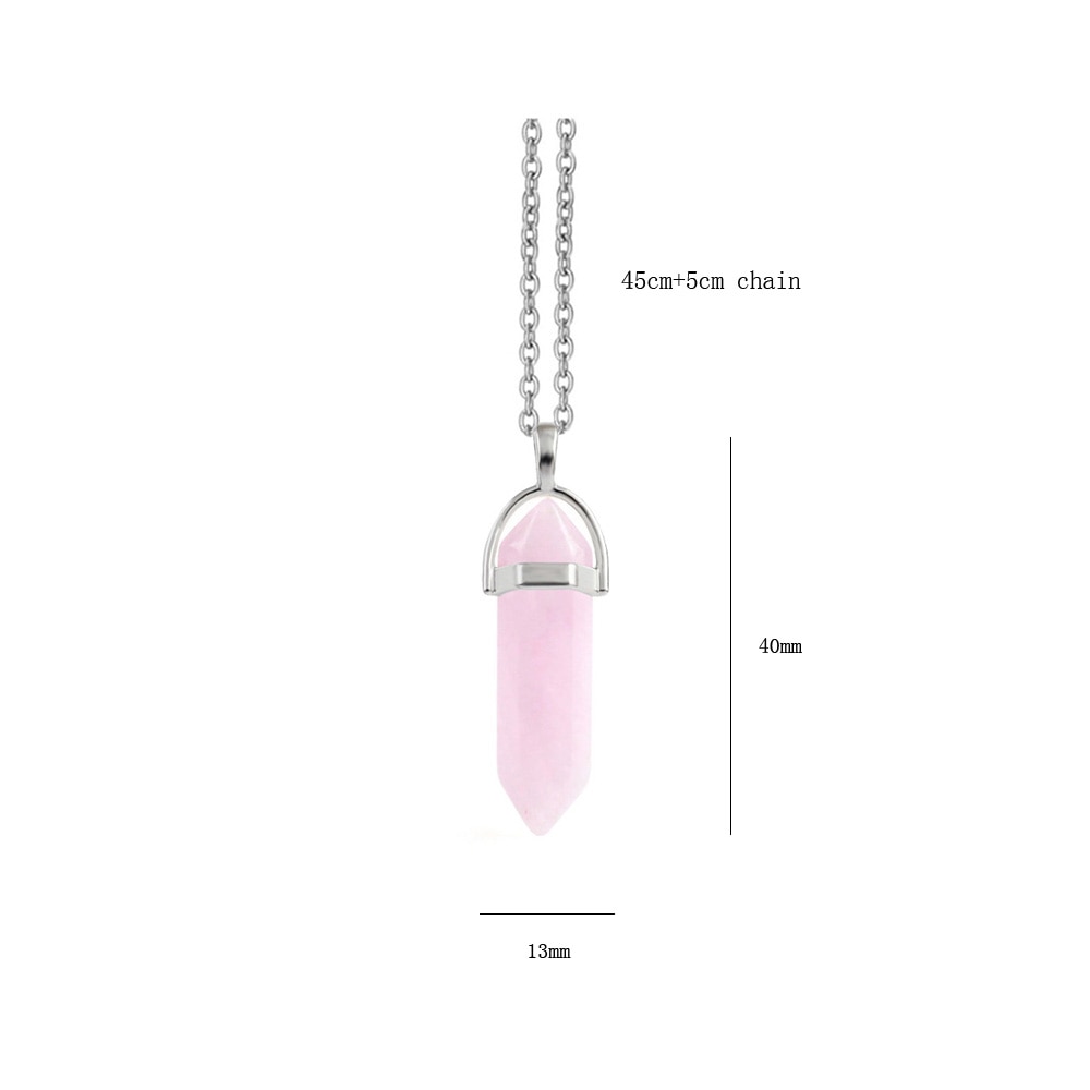 Point Pillar Bullet Hexagonal Column Necklace Stone