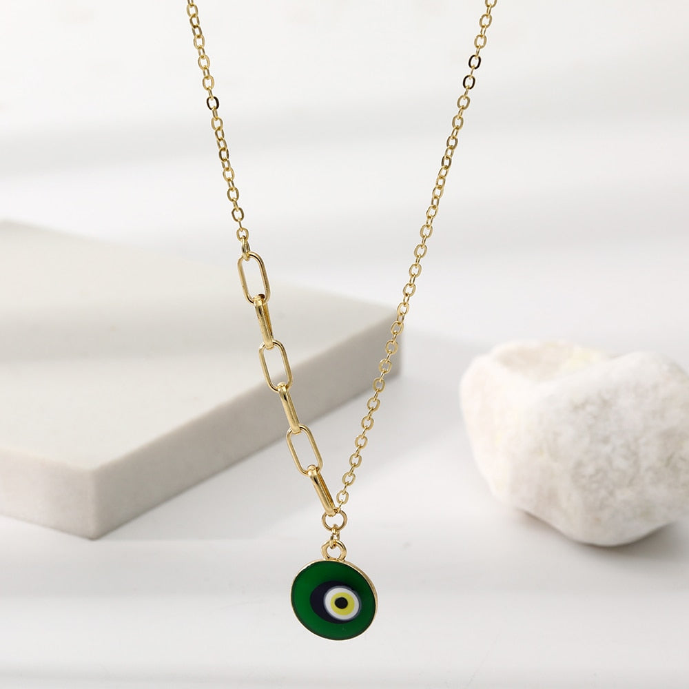 Lost Lady The Green Acrylic Evil Eye Pendant Necklace