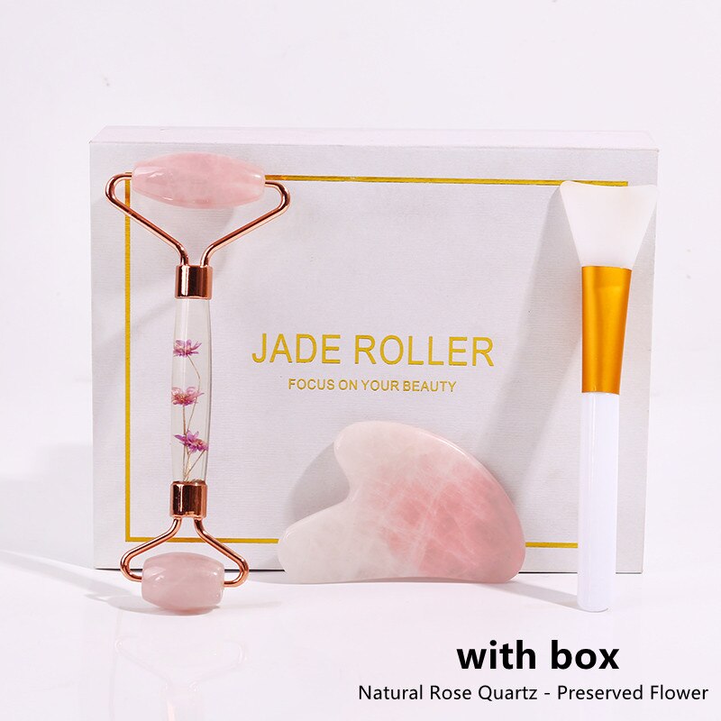 Facial Massager Natural Jade Roller Massage Rose