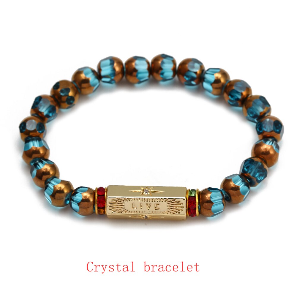 Wish Card Enamel Art Charm Copper Bead Bracelet