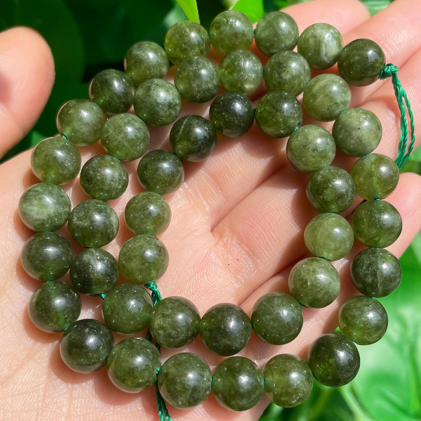 Natural Minerals Stone Green Jades Round Loose