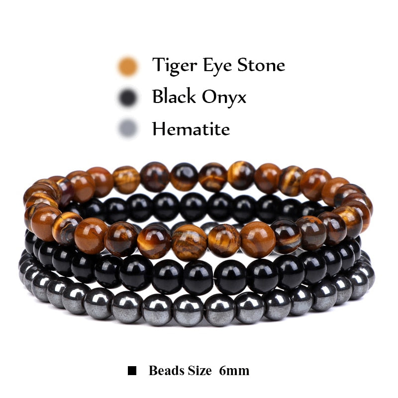 Stone Bracelet Set 6mm Beads Bracelets For Women Men