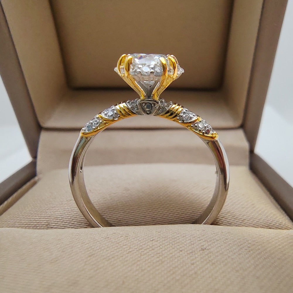 Moissanite Crown Ring With GRA Certificate