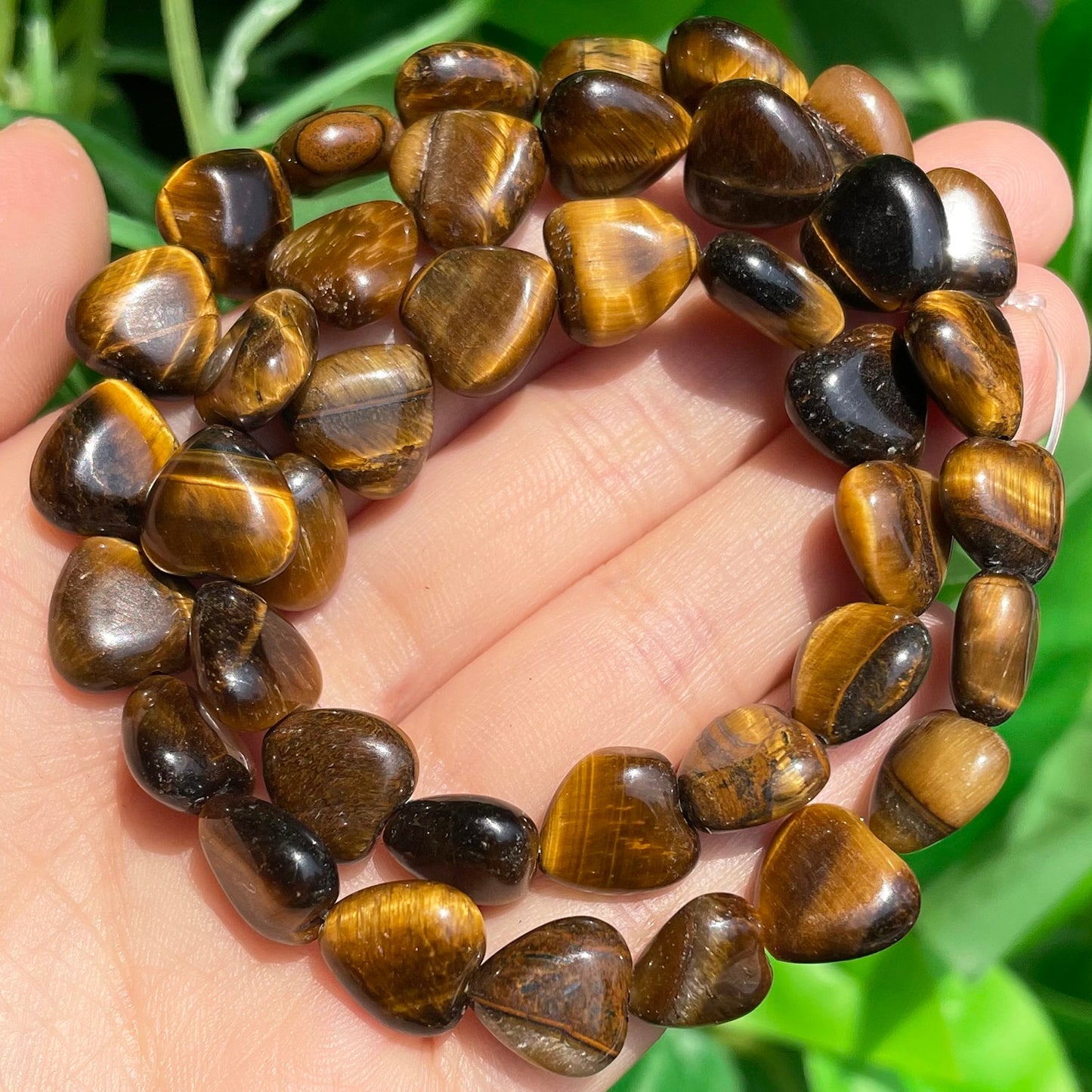 Love Heart Shape Stone Natural Agates Tiger Eye