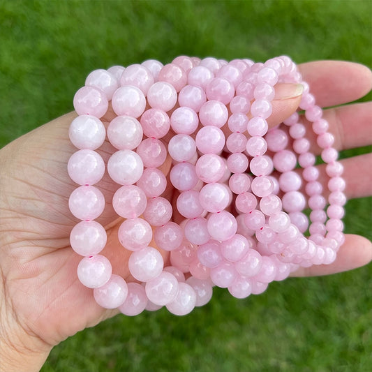 JD Natural Smooth Rose Quartz Women Bracelets