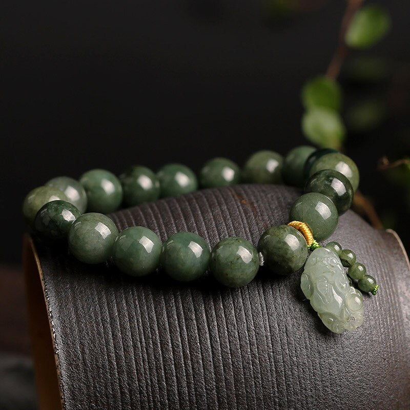 Lucky 8/10mm Natural Jade Beads Pixiu Brave Troops