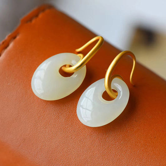 Original natural and Baitian white jade oval