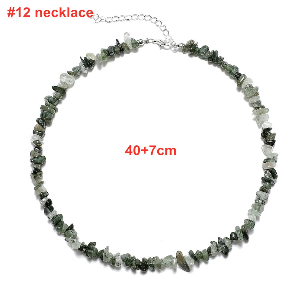 Colorful Natural Stones Choker Bohemia Gravel