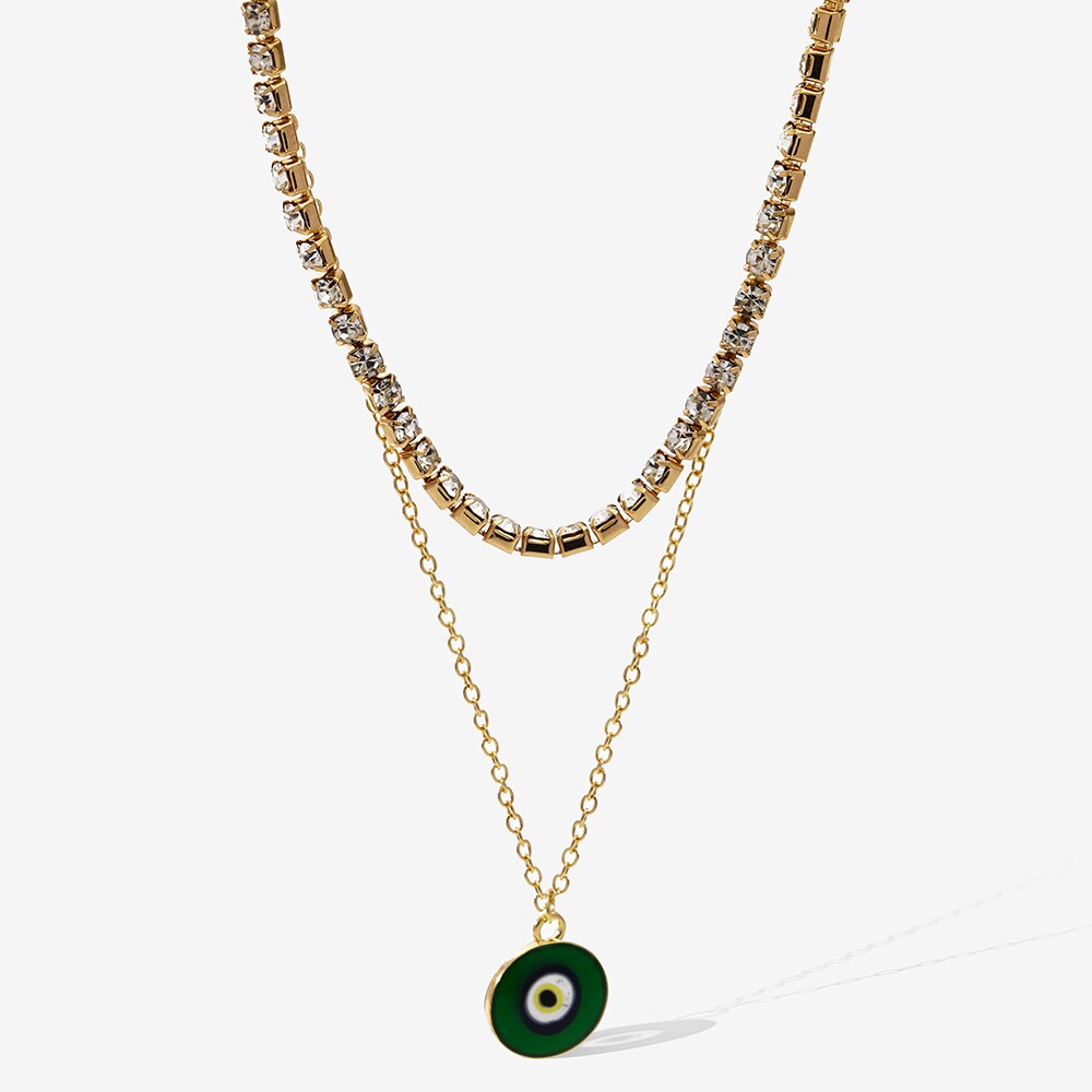 Lost Lady The Green Acrylic Evil Eye Pendant Necklace