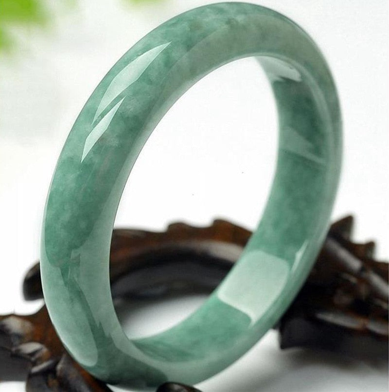 Natural Dark Green Hand Carved Wide Jade