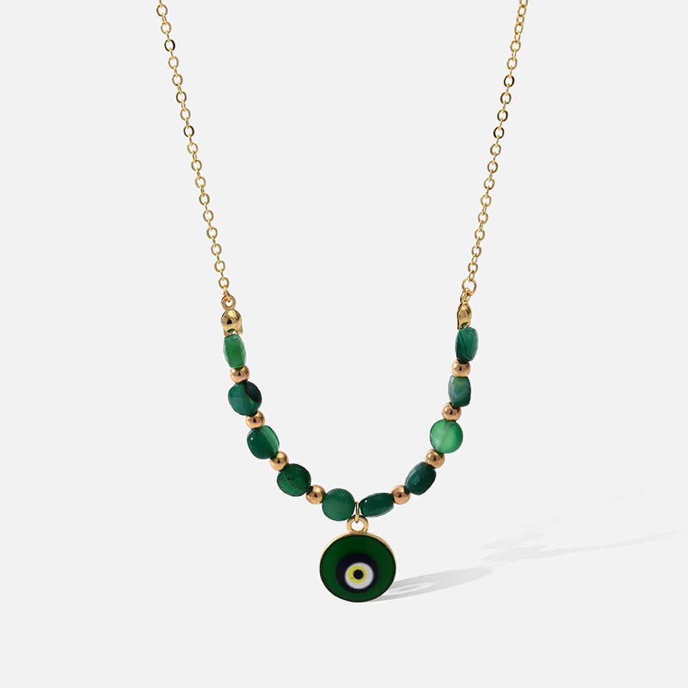 Lost Lady The Green Acrylic Evil Eye Pendant Necklace