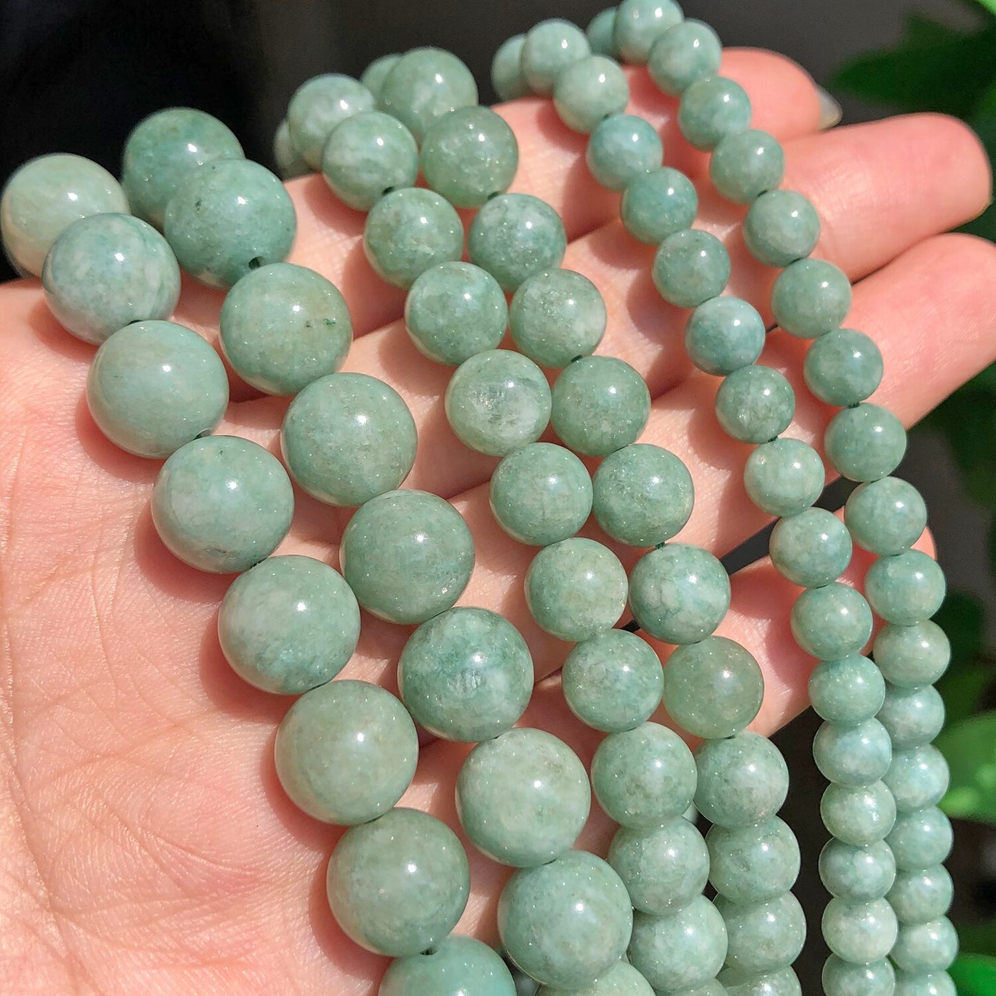 Natural Jadeite Beads Natural Stone Green Burmese