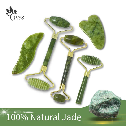 Natural Jade Rolle Set Facial Skin Care