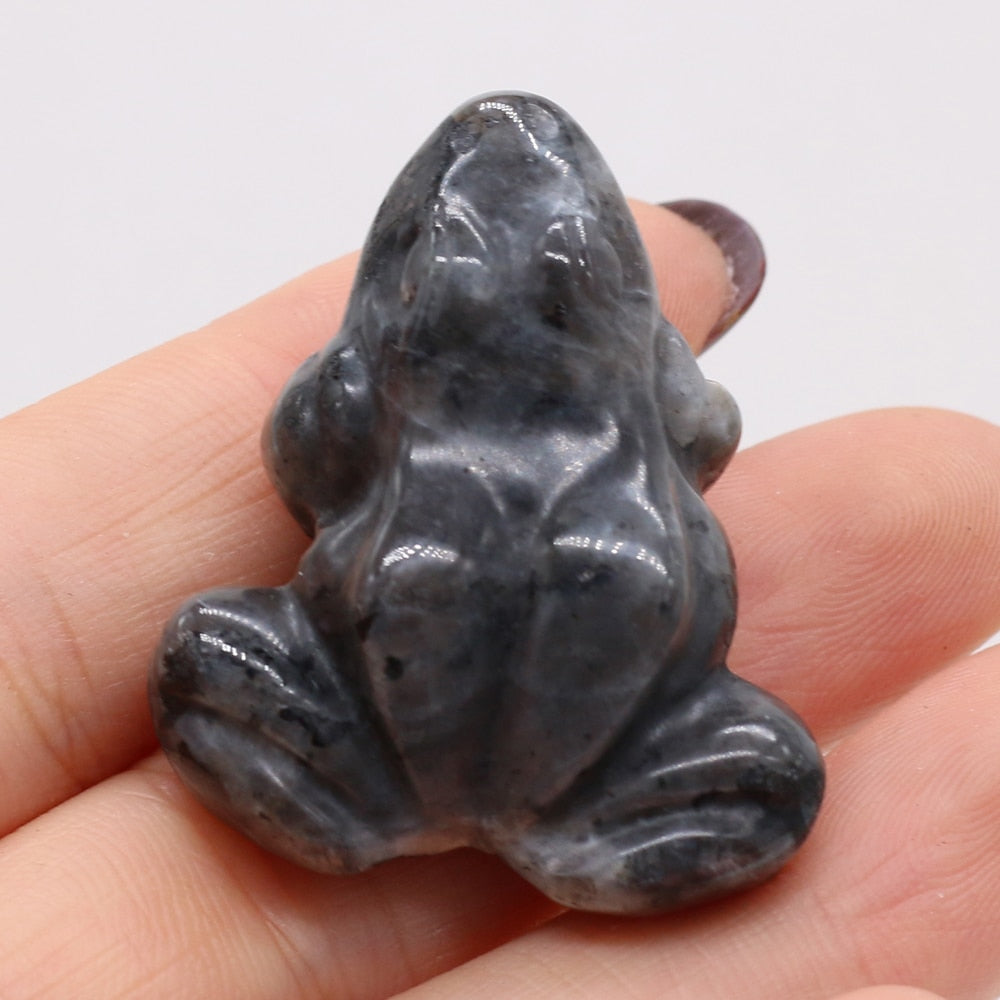 Frog Statue Natural Stones Ornament Hand Carved
